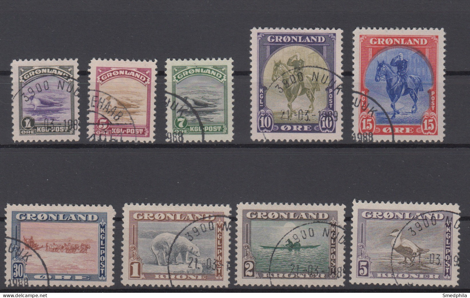 Greenland 1945 - Michel 8-16 Cancelled, See Description - Gebraucht