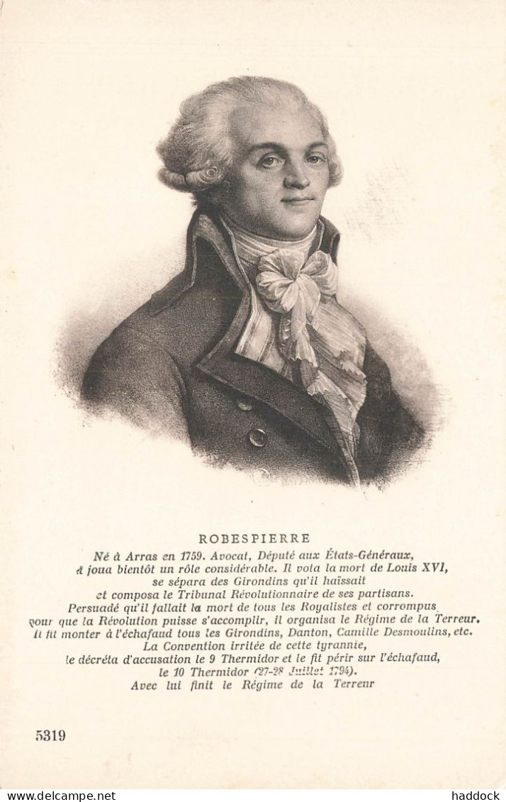 ROBESPIERRE - Personnages