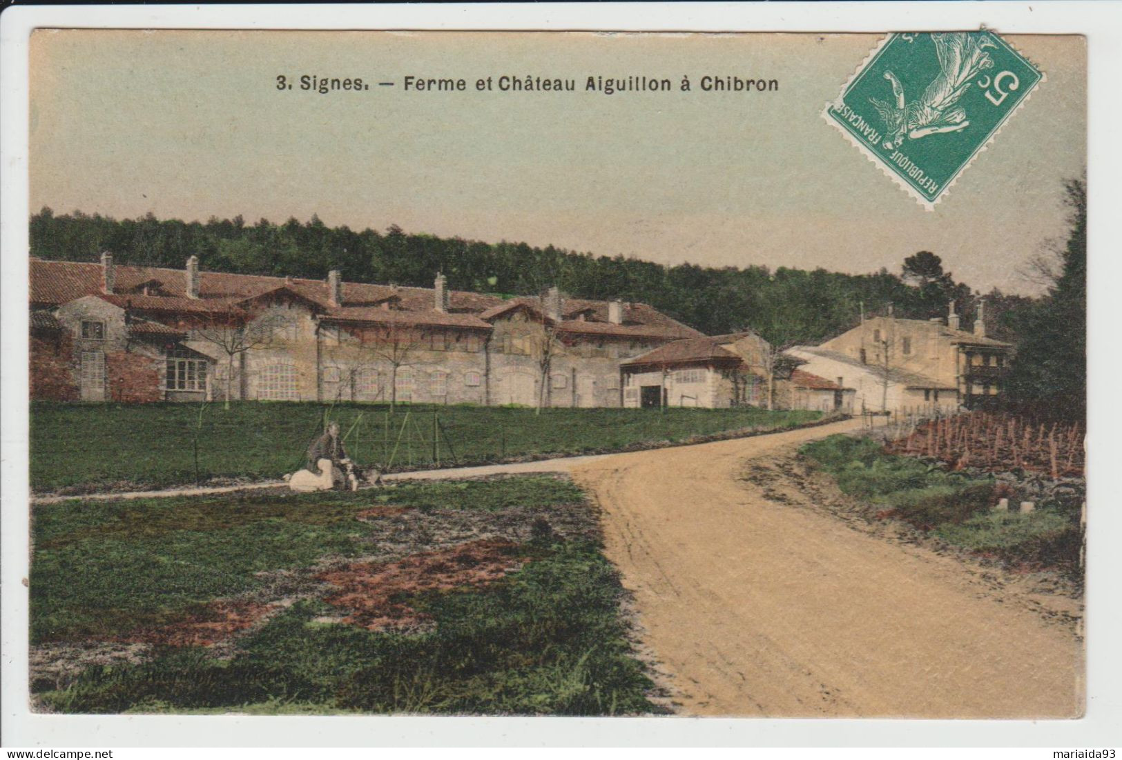 SIGNES - VAR - FERME ET CHATEAU AIGUILLON A CHIBRON - CARTE TOILEE - Signes