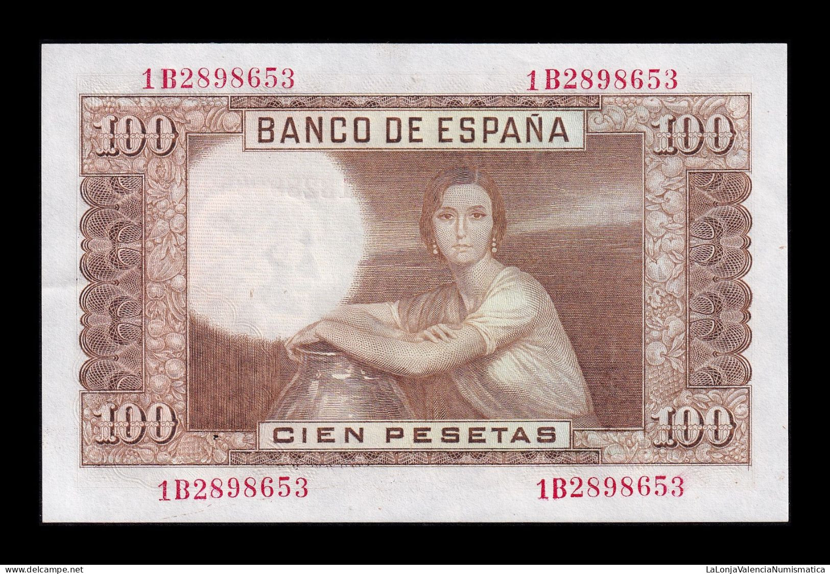 España Spain 100 Pesetas J. Romero De Torres 1953 Pick 145 Serie 1B Sc Unc - 100 Pesetas