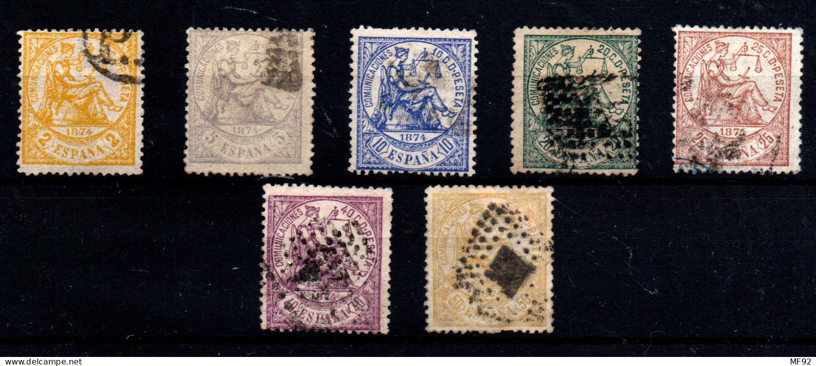 España Nº 143/9. Año 1874 - Used Stamps