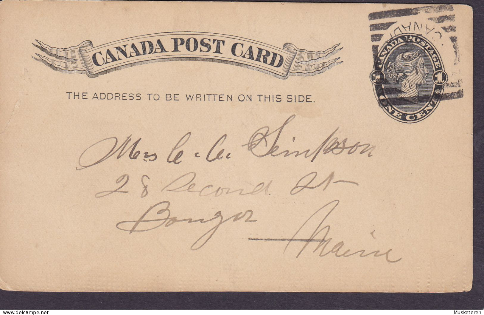 Canada Postal Stationery Ganzsache Entier Queen Victoria ST JOHN N.B. 1897 BANGOR Maine USA (2 Scans) - 1860-1899 Règne De Victoria