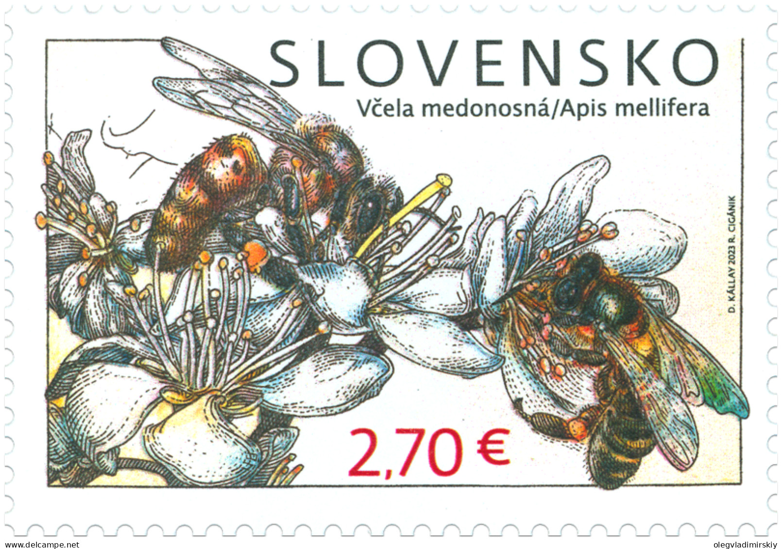 Slovakia 2023 Nature Protection Bees Stamp Mint - Abeilles