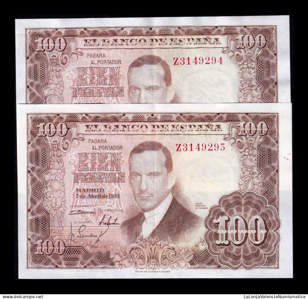 España Spain Pareja 100 Pesetas J. Romero De Torres 1953 Pick 145 Serie Z Ebc Xf - 100 Peseten