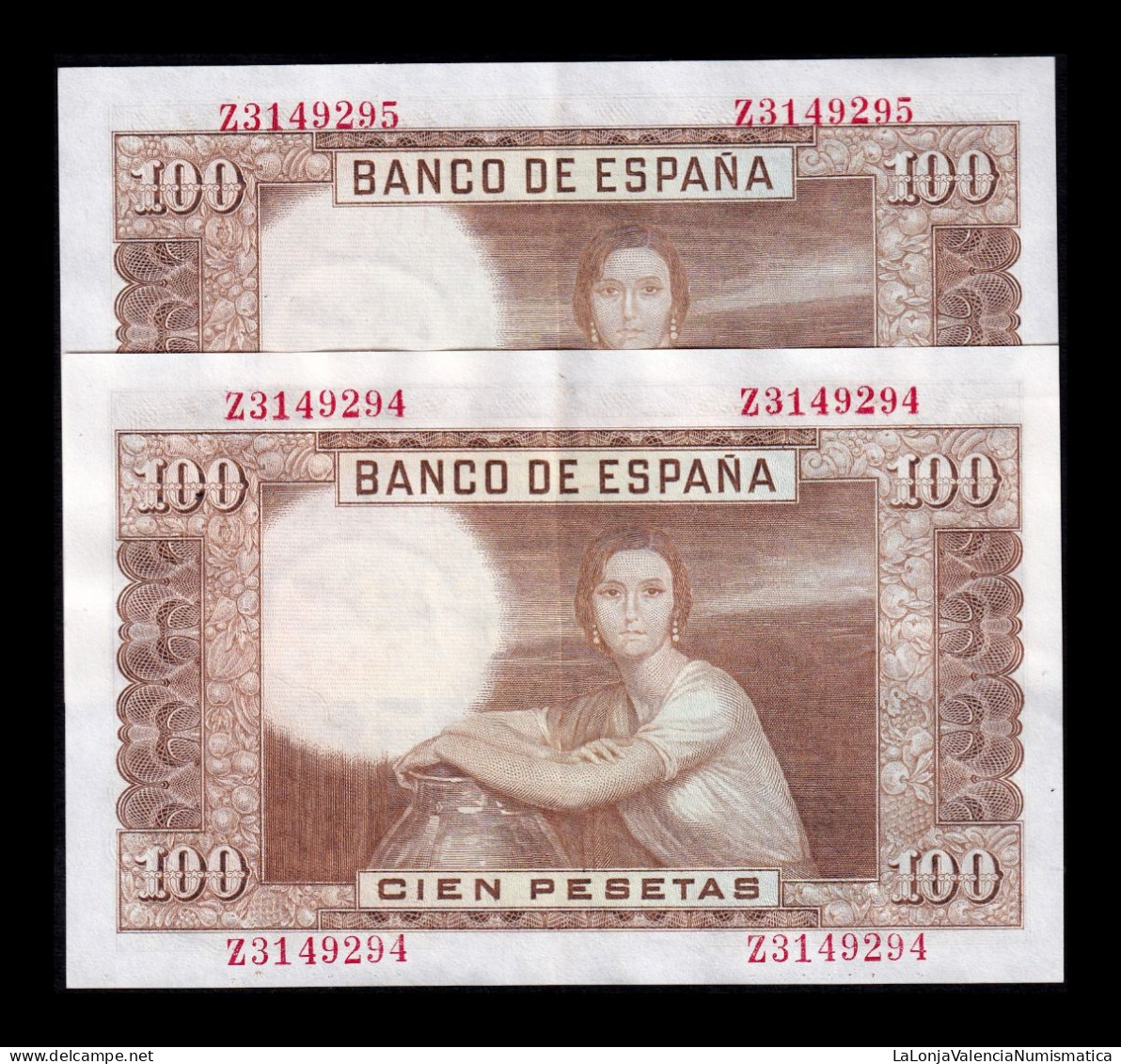 España Spain Pareja 100 Pesetas J. Romero De Torres 1953 Pick 145 Serie Z Ebc Xf - 100 Pesetas