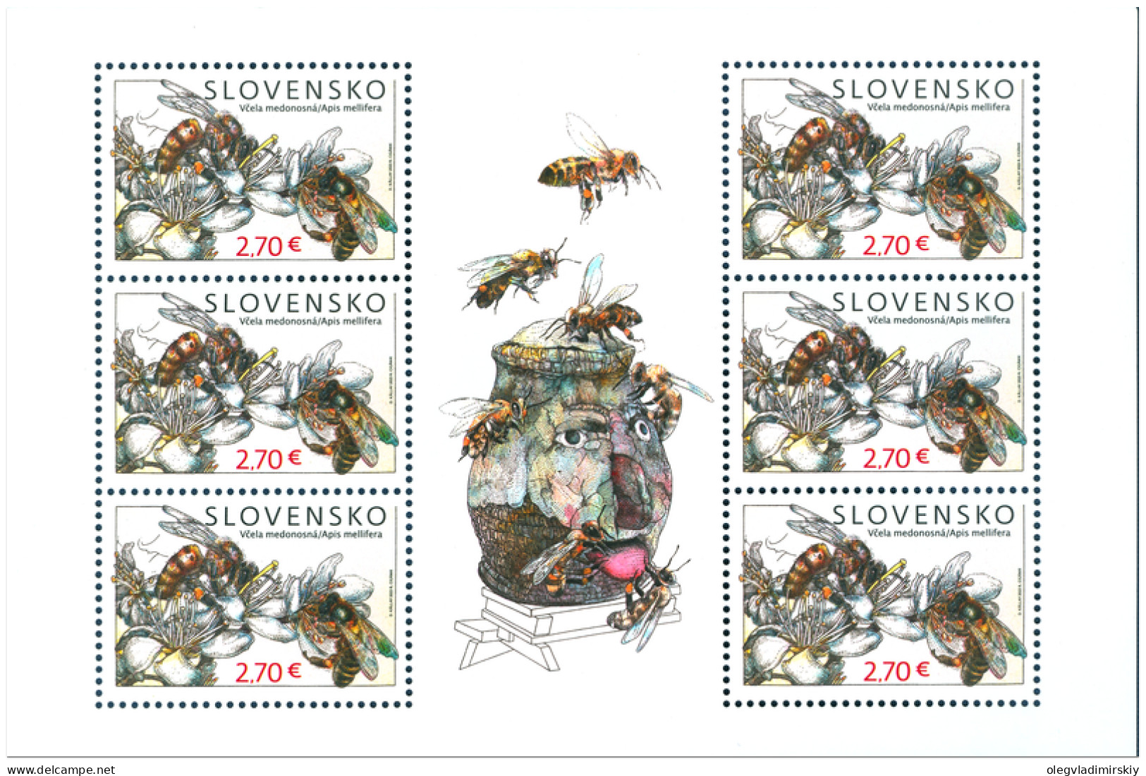 Slovakia 2023 Nature Protection Bees Sheetlet Mint - Abeilles