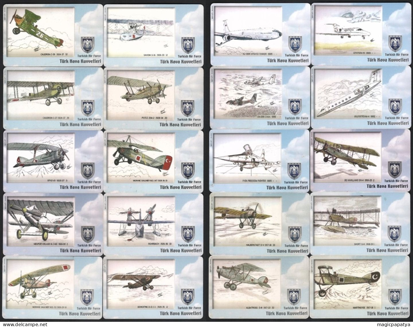 Turkish Air Force Phonecards Lot (98 Pcs) - Flugzeuge