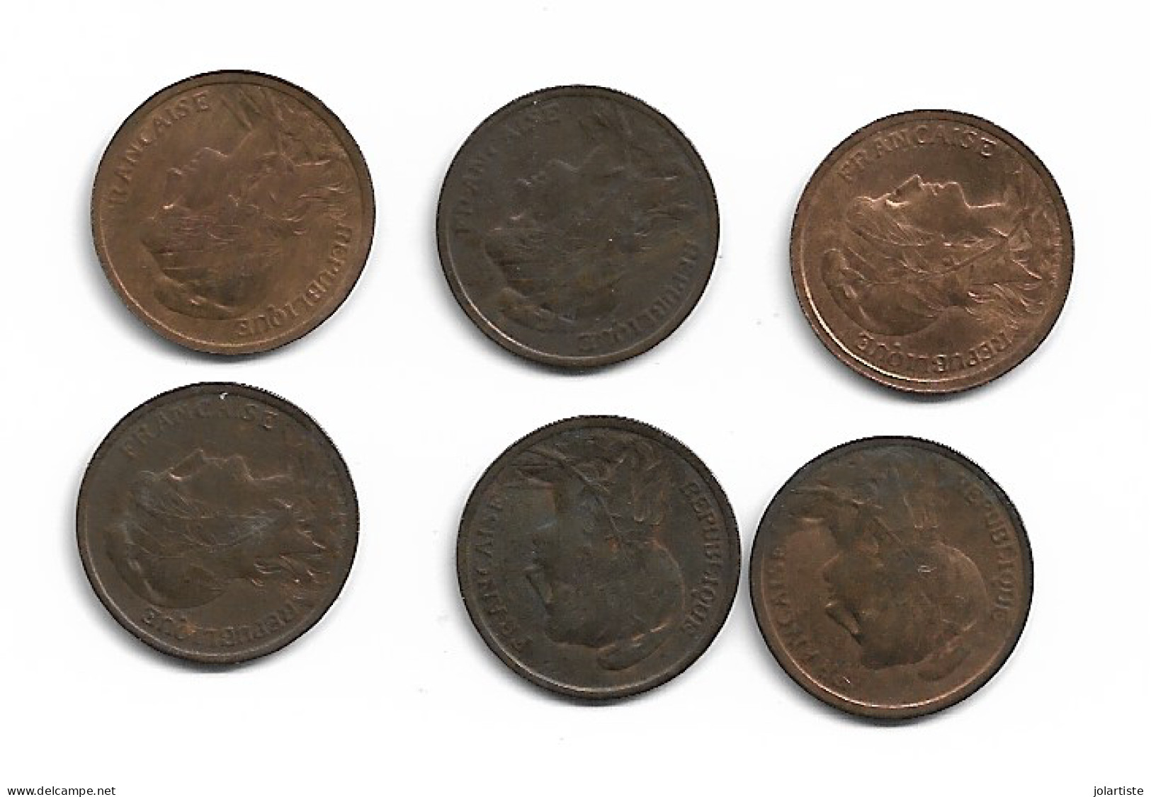 Monnaies France 6 Pieces De 1 CENTIMES 1898/ 1911:12:16:19:20 Plat 2 N0154 - 1 Centime