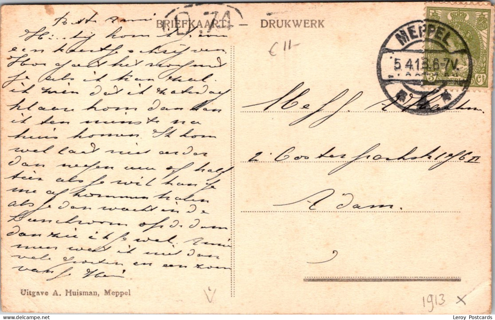 #3223 - Meppel, Wilhelminastraat 1913 (DR) - Meppel