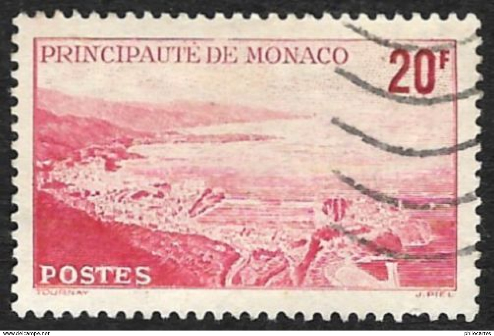 MONACO  1948 -  Y&T 312  -  Vue Générale De La Principauté  - Oblitéré - Gebraucht