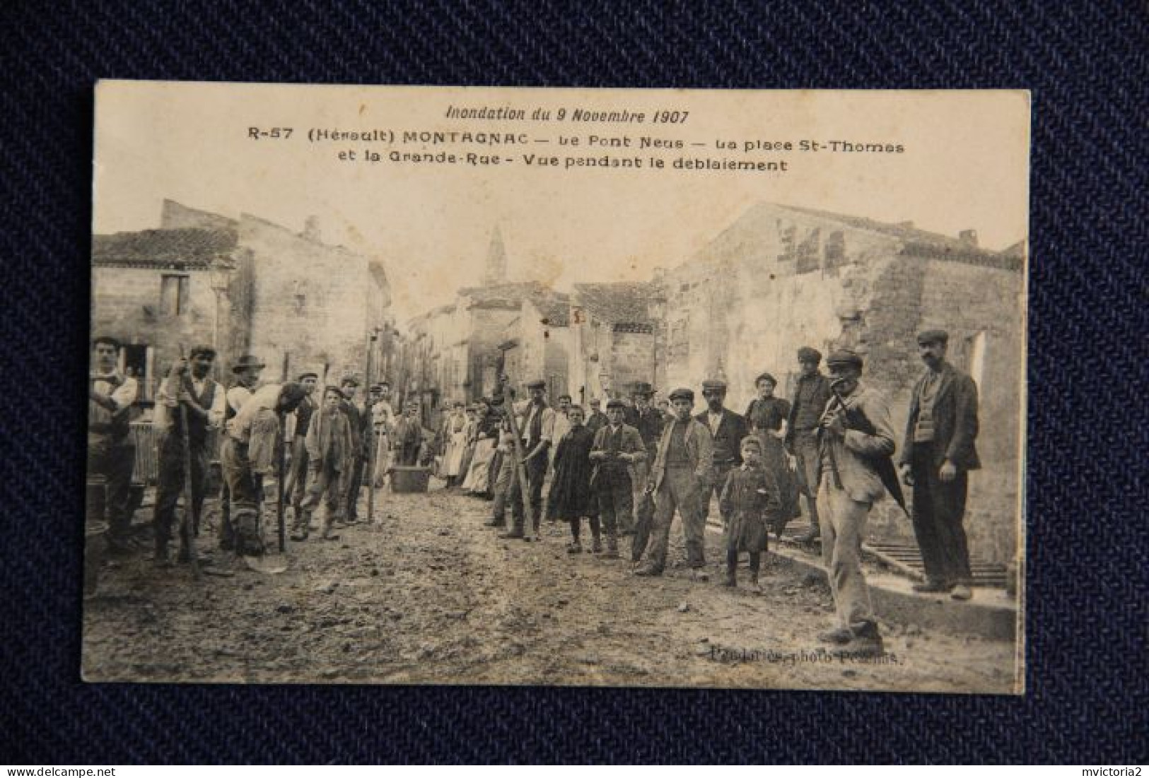 34 - MONTAGNAC, Inondations Du 9 Novembre 1907 : Vue Pendant Le Déblaiement - Montagnac