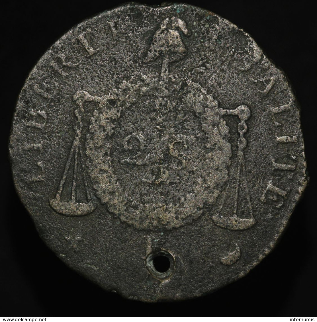 France, 2 Sols, An II  (1794), I - Limoges - 1792-1804 Eerste Franse Republiek