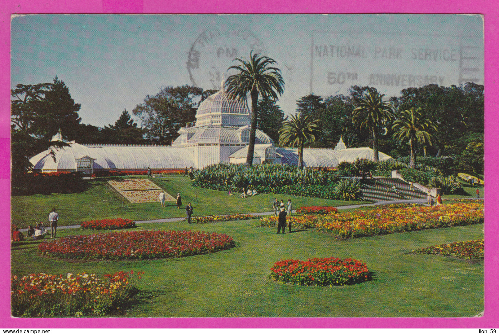 292599 / United States - San Francisco - Conservatory , Golden Coty Park PC USED (O) 1966 -11c. Statue Of Liberty  - San Francisco