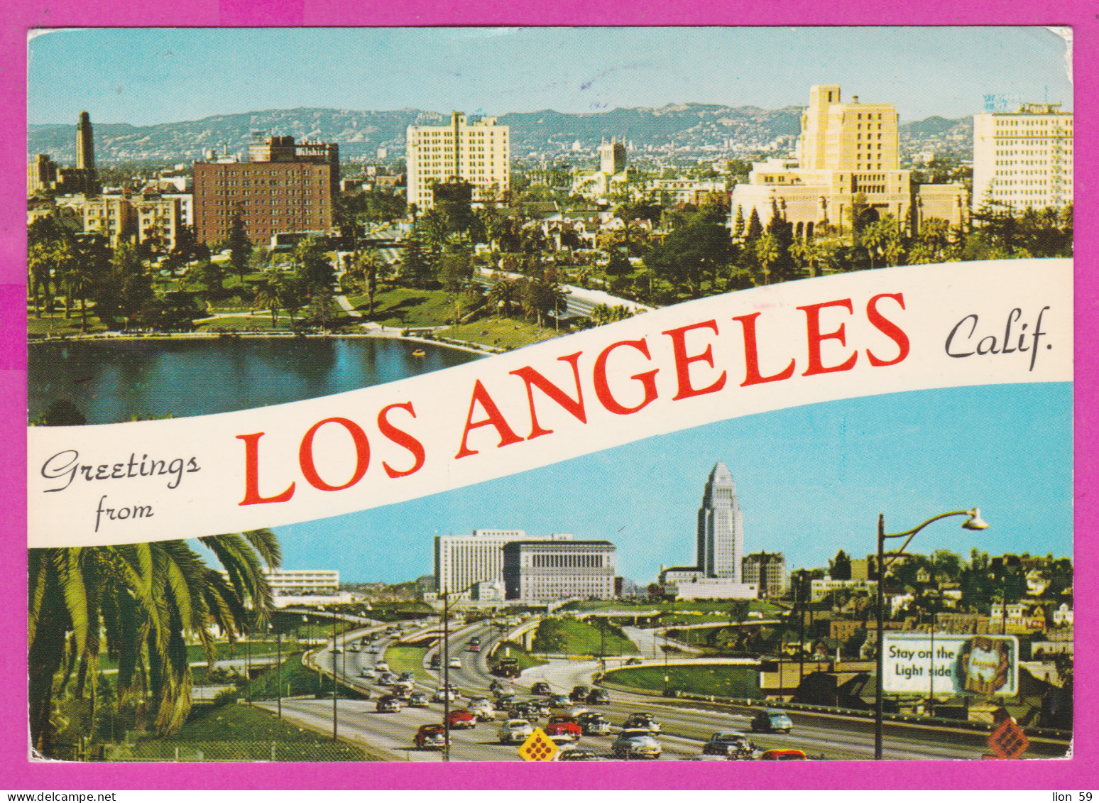 292552 / United States Los Angeles Roat City Building PC USED (O) 1979  28c. Remote Outpost New Nation Building Westward - Los Angeles