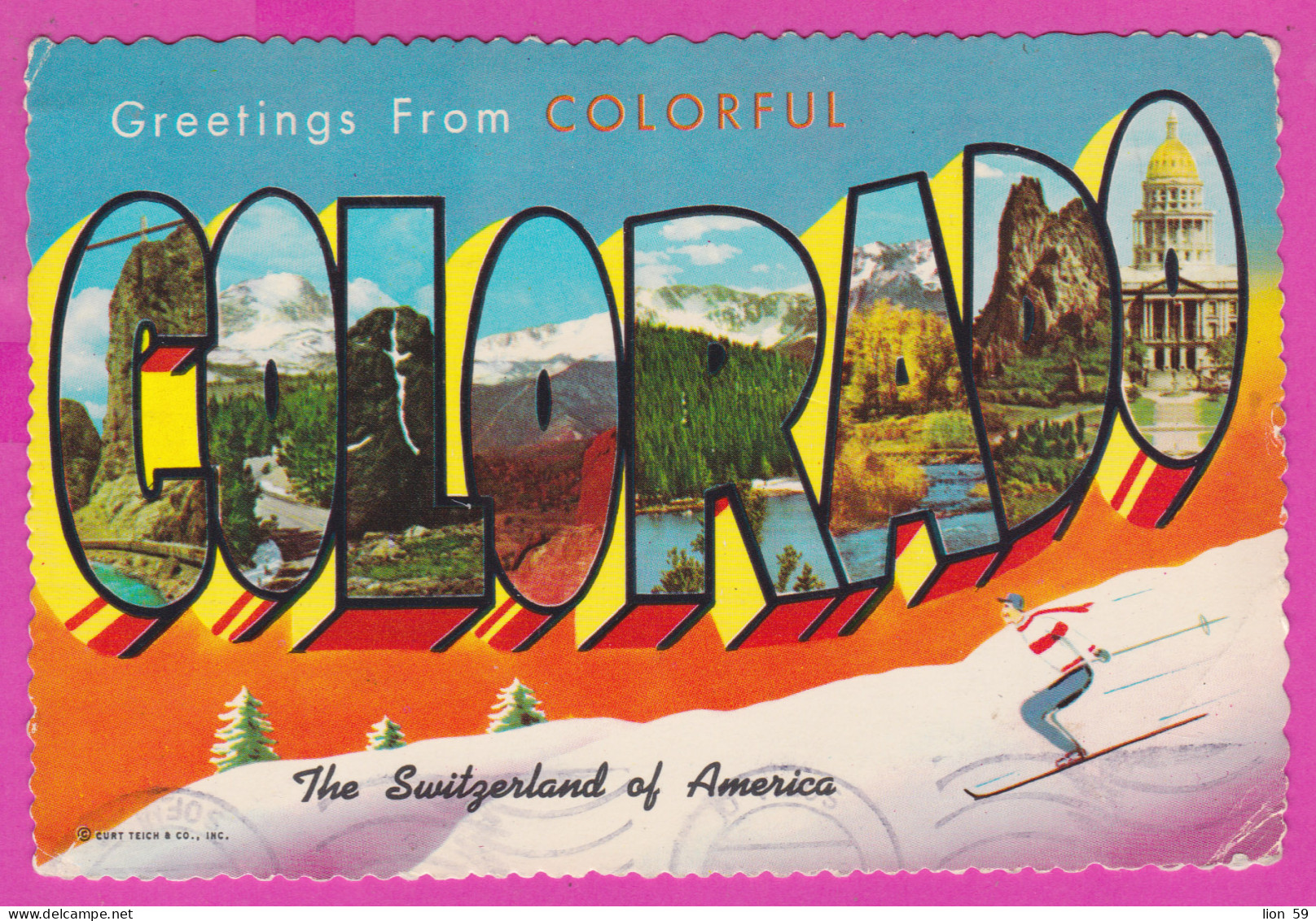 292554 / United States Colorado Skiing PC USED (O) Denver 1977 - 3x13 C. Proclaim Liberty Throughout All The Land , Bell - Rocky Mountains
