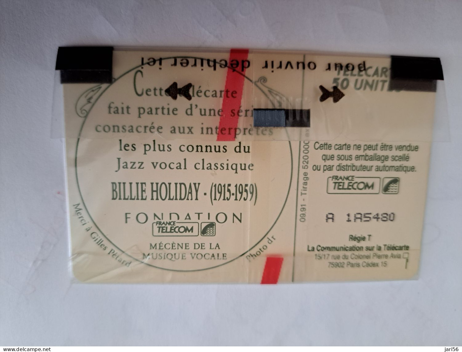 FRANCE/FRANKRIJK   CHIPCARD   50 UNITS / BILLIE HOLIDAY/   MINT IN WRAPPER     WITH CHIP     ** 14112** - Prepaid: Mobicartes