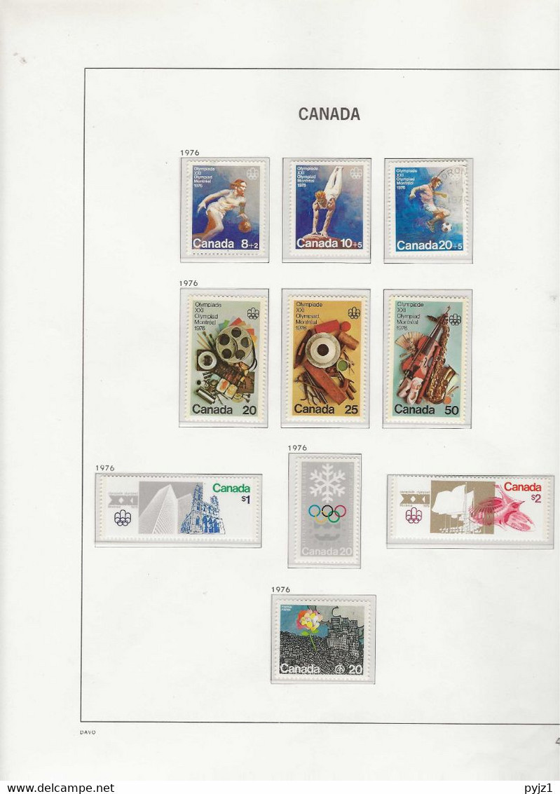 1976 MNH Canada Year Collection According To DAVO Album Postfris** - Años Completos