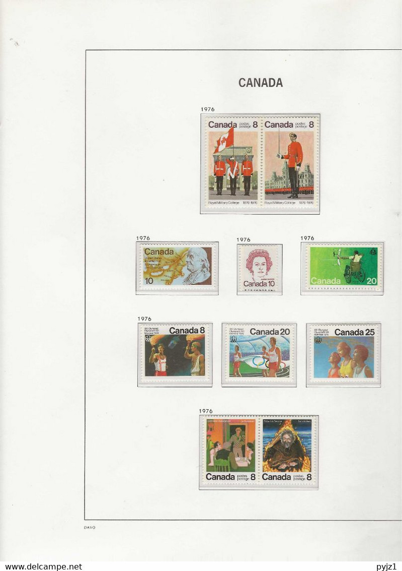 1976 MNH Canada Year Collection According To DAVO Album Postfris** - Années Complètes