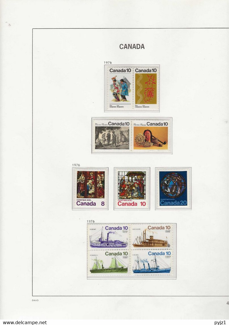 1976 MNH Canada Year Collection According To DAVO Album Postfris** - Vollständige Jahrgänge