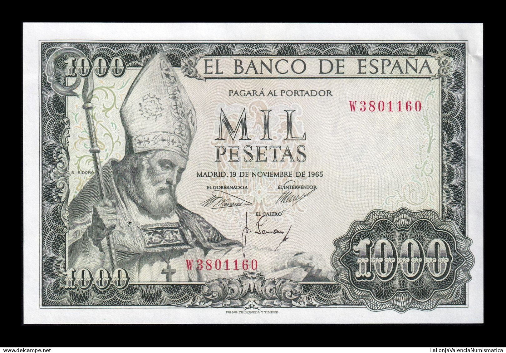 España Spain 1000 Pesetas San Isidoro 1965 Pick 151 Serie W Sc- AUnc - 1000 Pesetas