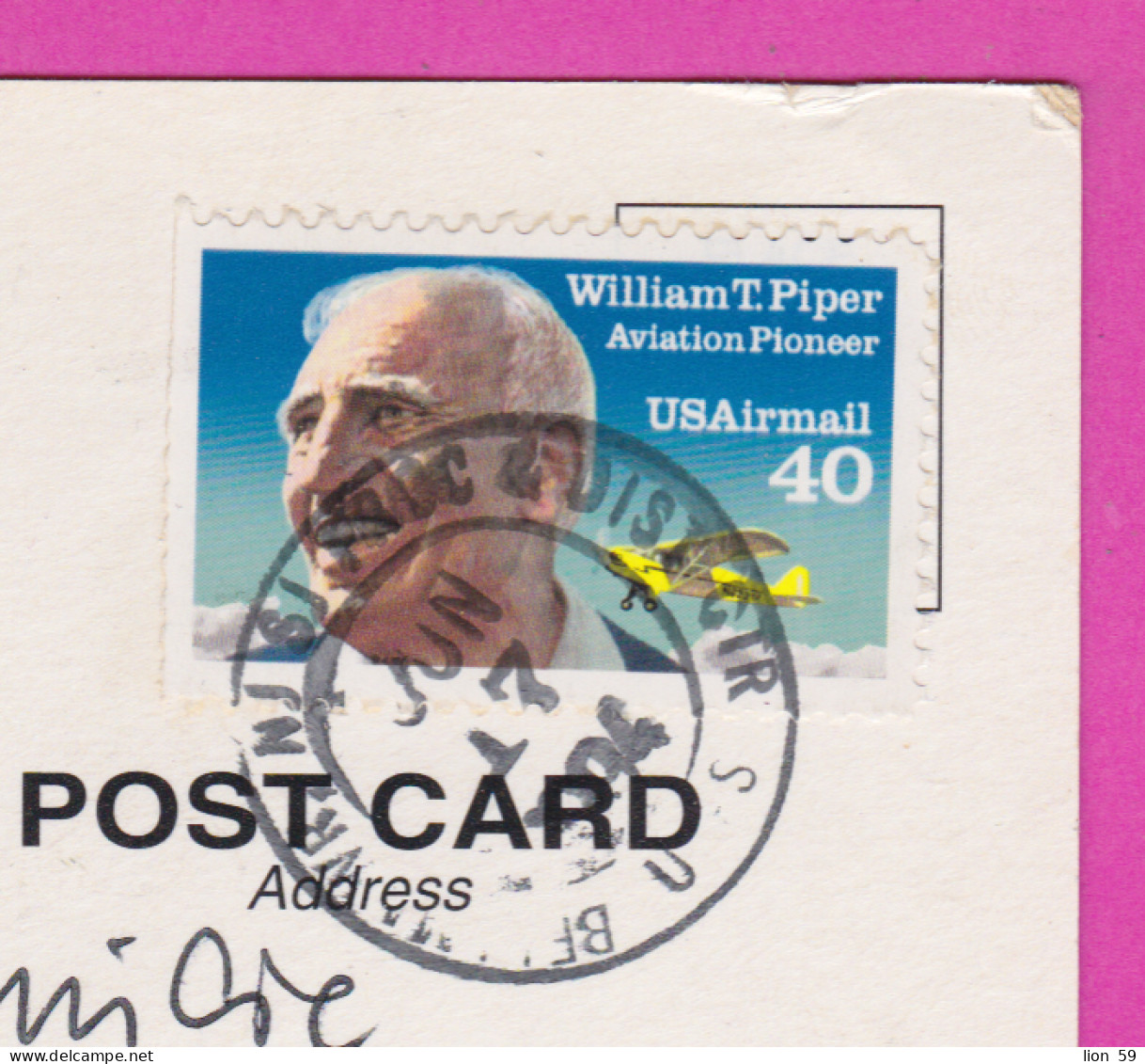 292566 / United States Atlantic City Trump Taj Mahal Casino Hotel PC USED (O) 1994 40¢ William T. Piper Aviation Pioneer - Atlantic City