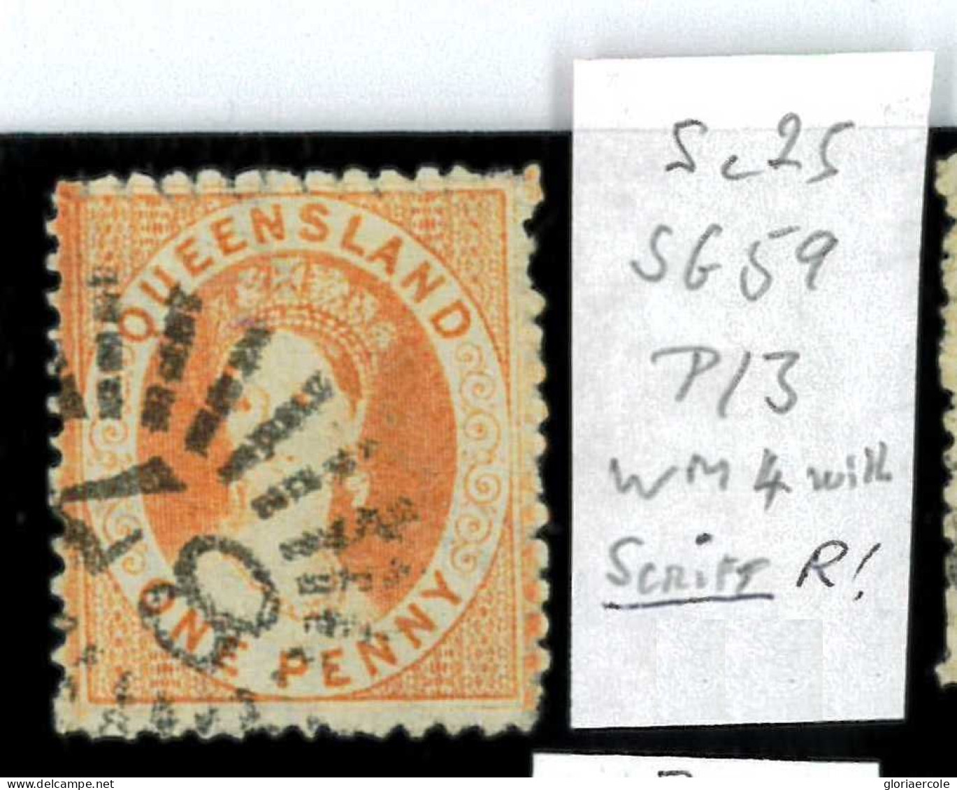 Aa5619a - Australia QUEENSLAND - STAMP - SG # 59  Watermark 4 + SCRIPT - USED - Oblitérés