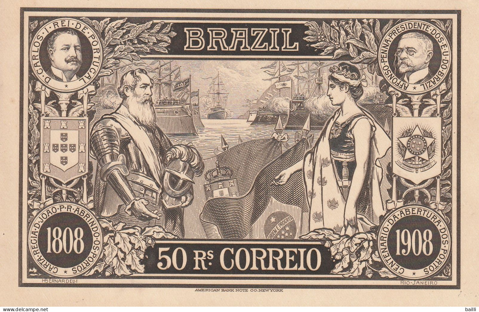 Brésil Entier Postal Illustré 1908 - Entiers Postaux