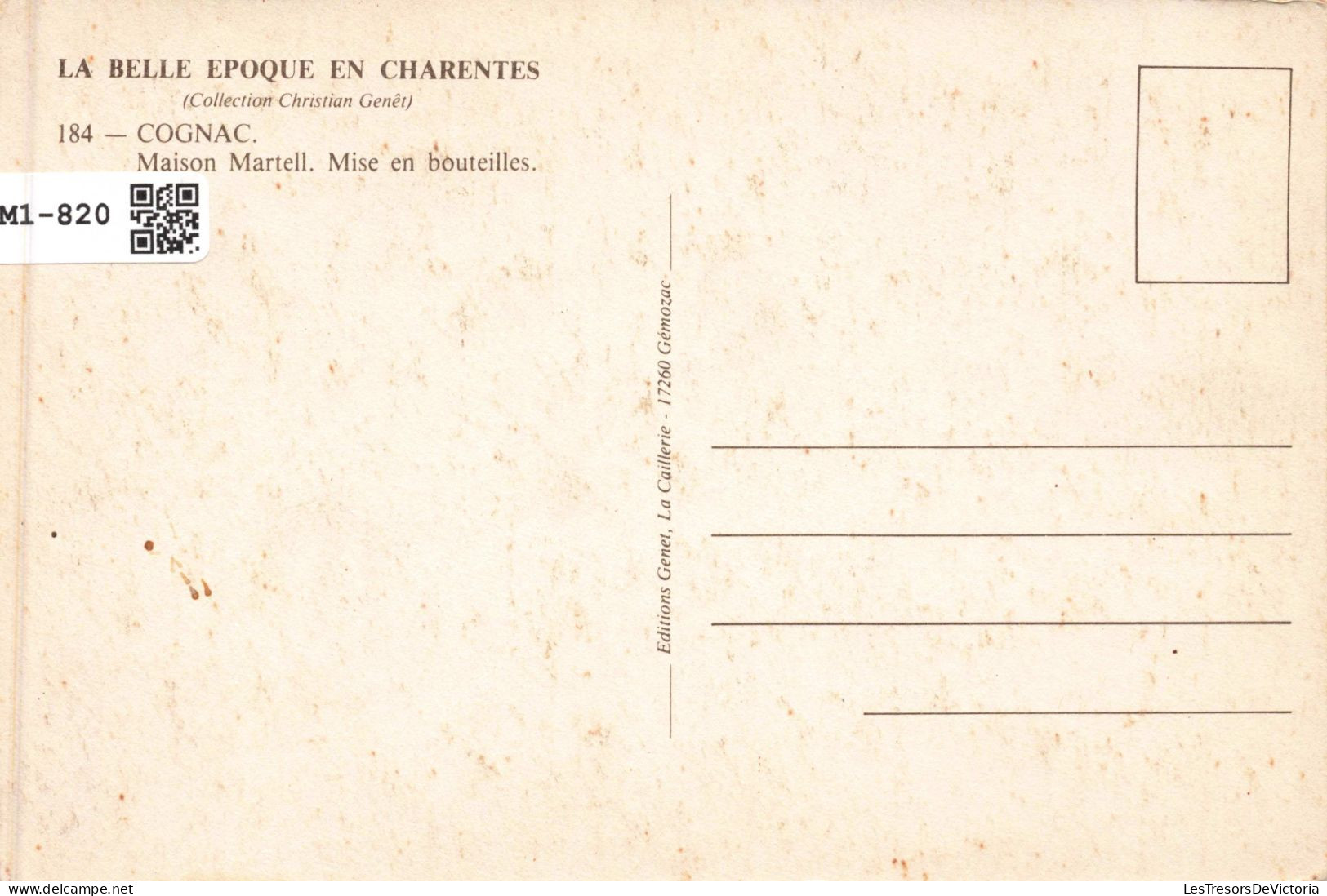 Commerce - COGNAC - J.F MARTELL - Un Coin De La Mise En Bouteilles - Animé - Usine - Carte Postale Ancienne - Andere & Zonder Classificatie