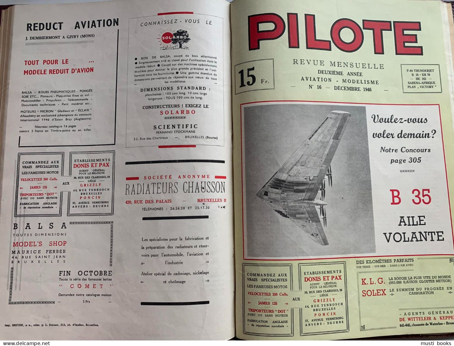 (BELGISCHE LUCHTVAART) Pilote. Revue Mensuelle D’aviation. - Aviation