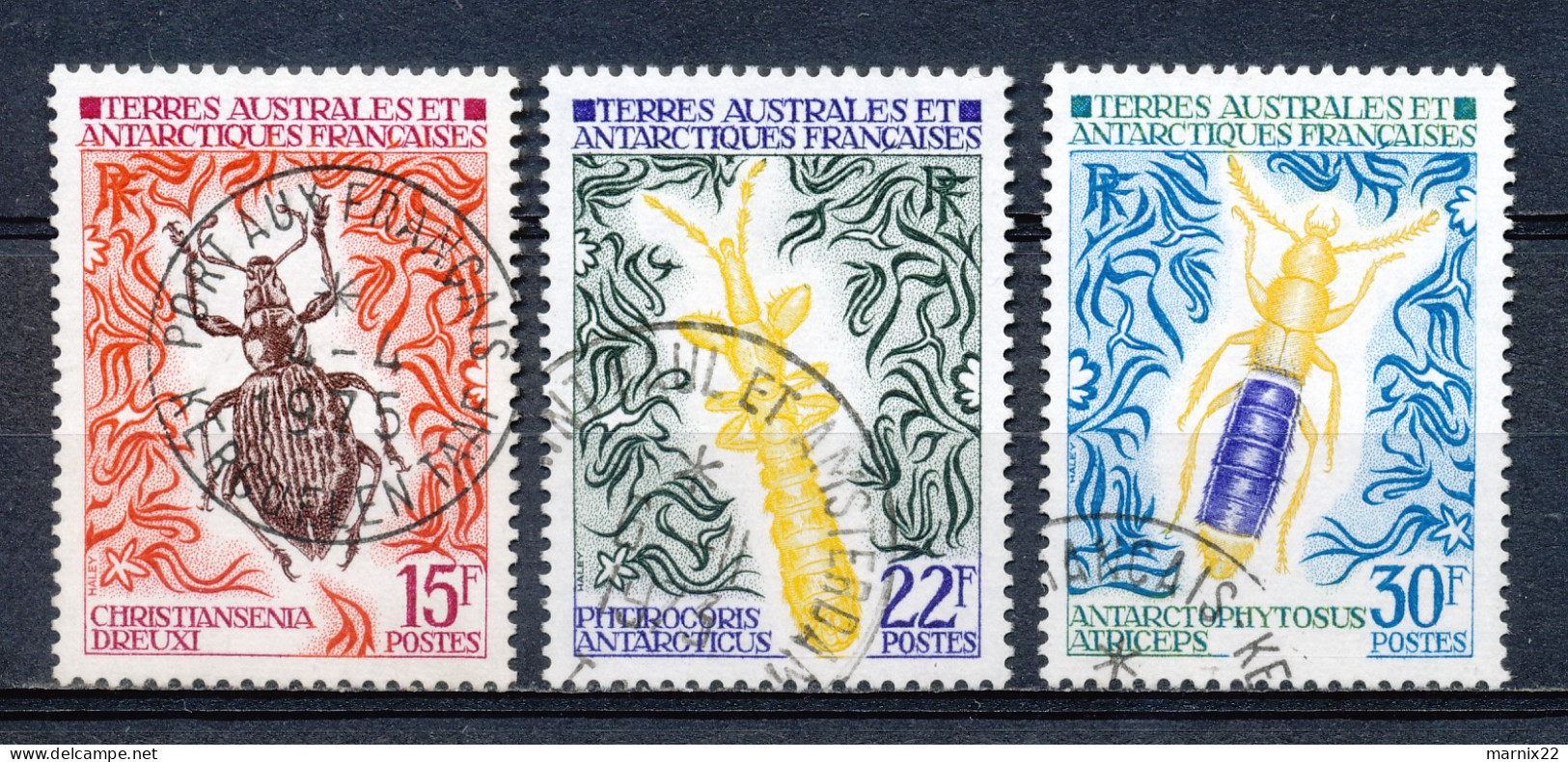 1973 - INSECTS - CHRISTIANSENIA DREUXI/PHITIROCORIS ANTARCTIUS/ANTERCTOPHYTOSUS ATRICEPS  - VFU                    Hk324 - Used Stamps