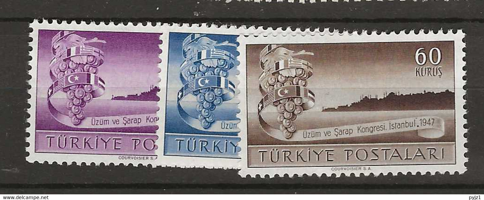 1947 MNH Turkye Mi 1196-98 Postfris** - Unused Stamps