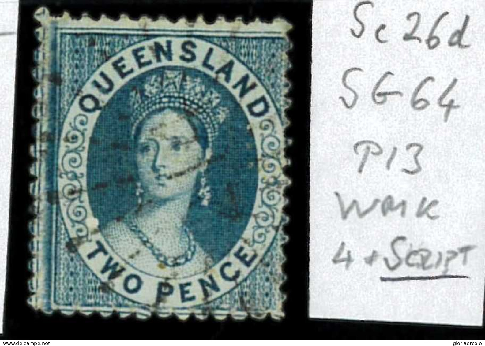 Aa5619f2 - Australia QUEENSLAND - STAMP - SG # 64  Watermark 4 + SCRIPT  - USED - Nuovi