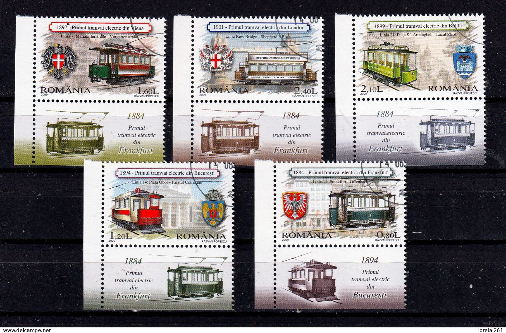 2009 -  Le Premier Tramway électrique Mi No 6373/6377 - Used Stamps