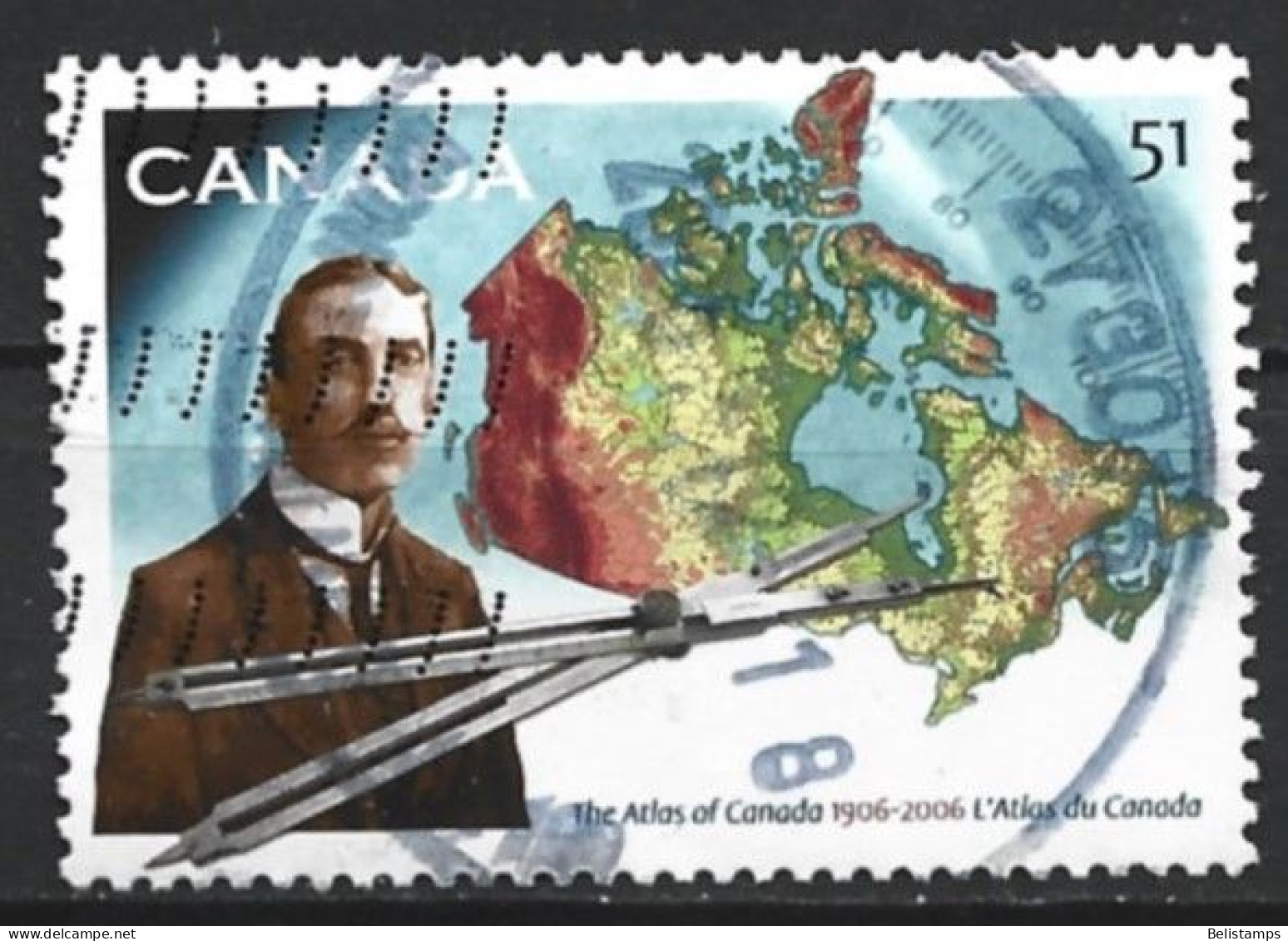 Canada 2006. Scott #2160 (U) James White, Dividers And Map Of Canada  *Complete Issue* - Oblitérés