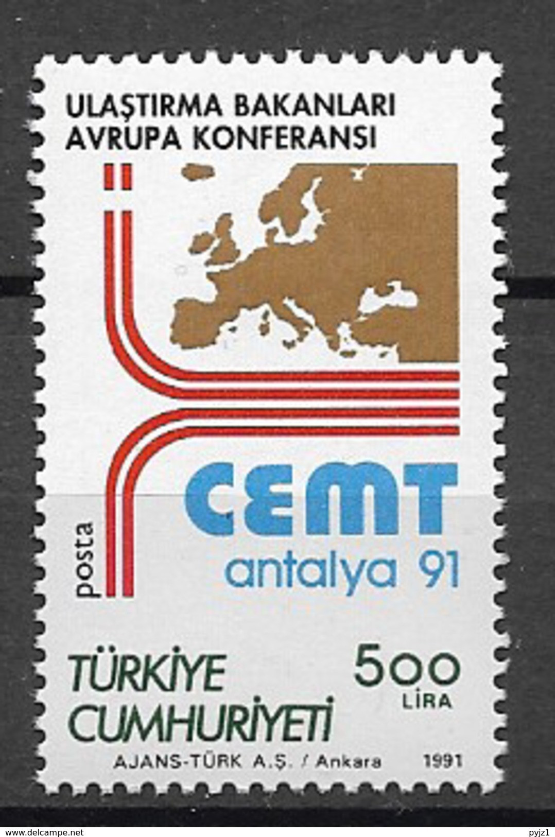 1991 MNH Turkey, Postfris** - Nuovi