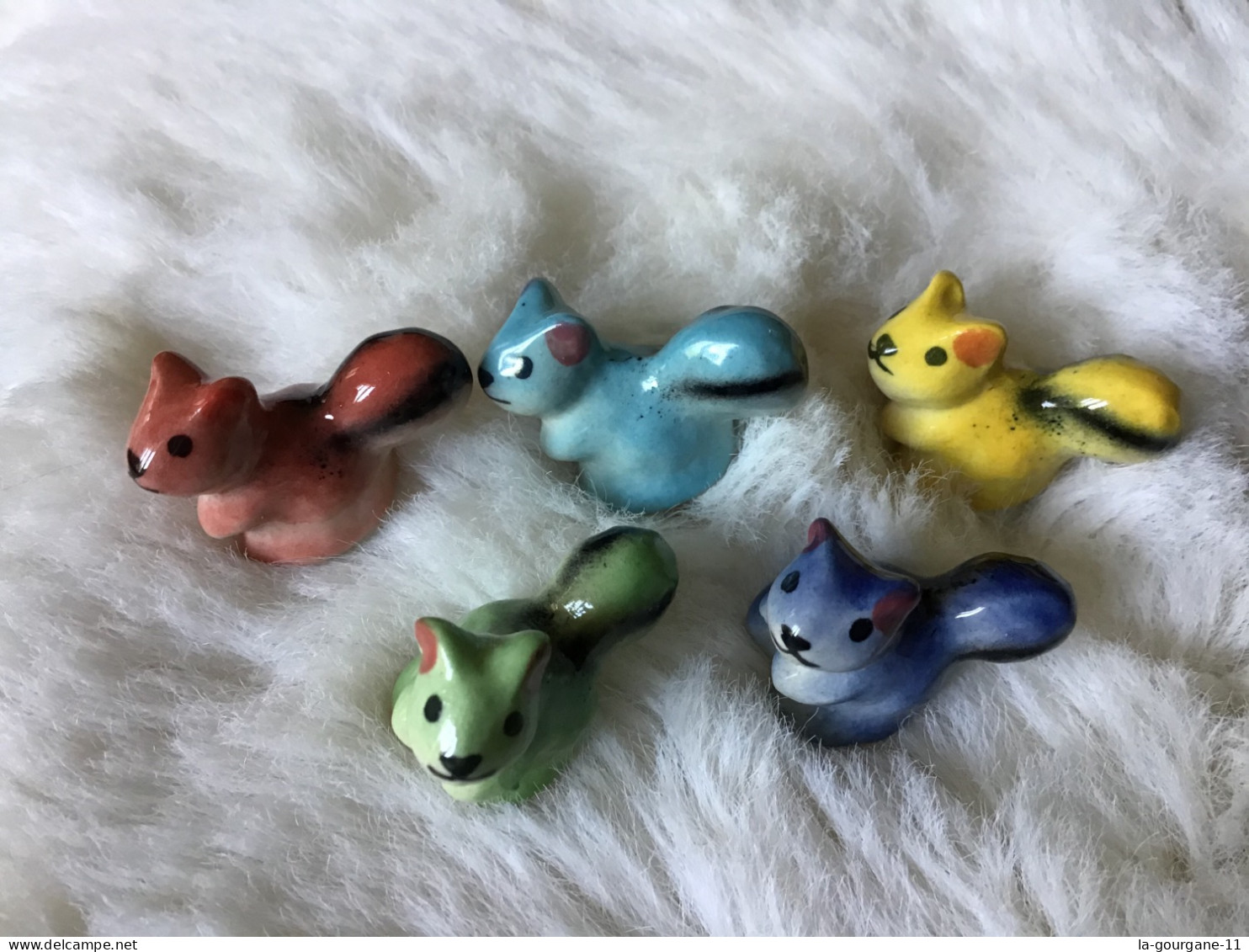 Série 5 Fèves MAIFRUICO Trouées ÉCUREUILS Multicolores - Animaux