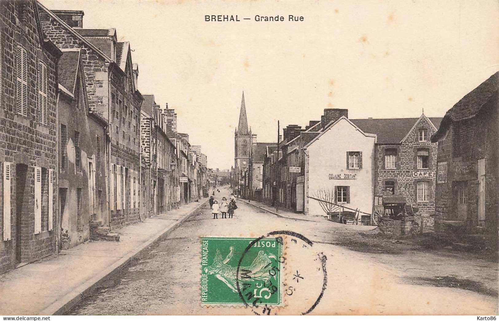 Bréhal * La Grande Rue * Débitant DELAUNE - Brehal