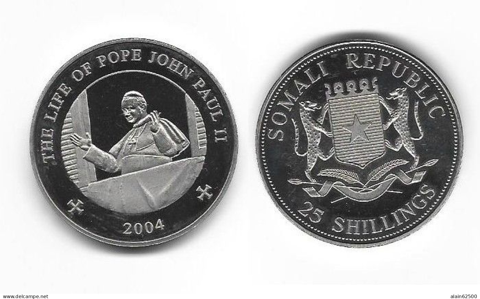 SOMALIE . JEAN-PAUL II .  25 SHILLING . 2004 . - Somalia