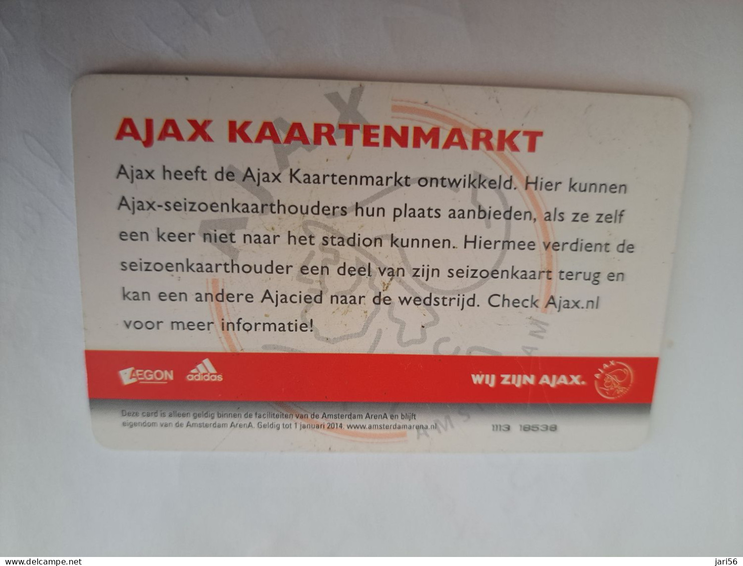 NETHERLANDS  ARENA CARD FOOTBAL/SOCCER  AJAX AMSTERDAM/     €20,- USED CARD  ** 14158** - Public