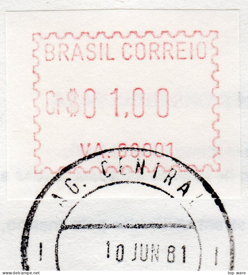 Brasilien Brazil EDITAL 1981 ATM Ankündigungsblatt Mit ET-Stempel AG.00001 + VA.00001 Automatenmarken Frama Etiquetas - Franking Labels