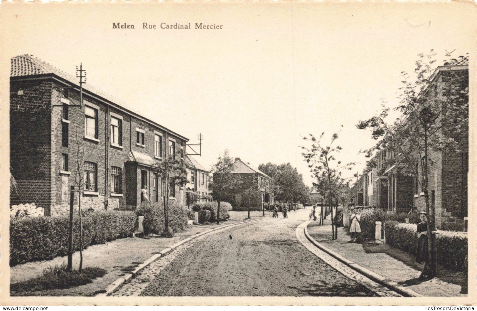 BELGIQUE - Melen - Rue Cardinal Mercier - Enfants - Cerisiers - Animé - Carte Postale Ancienne - Soumagne