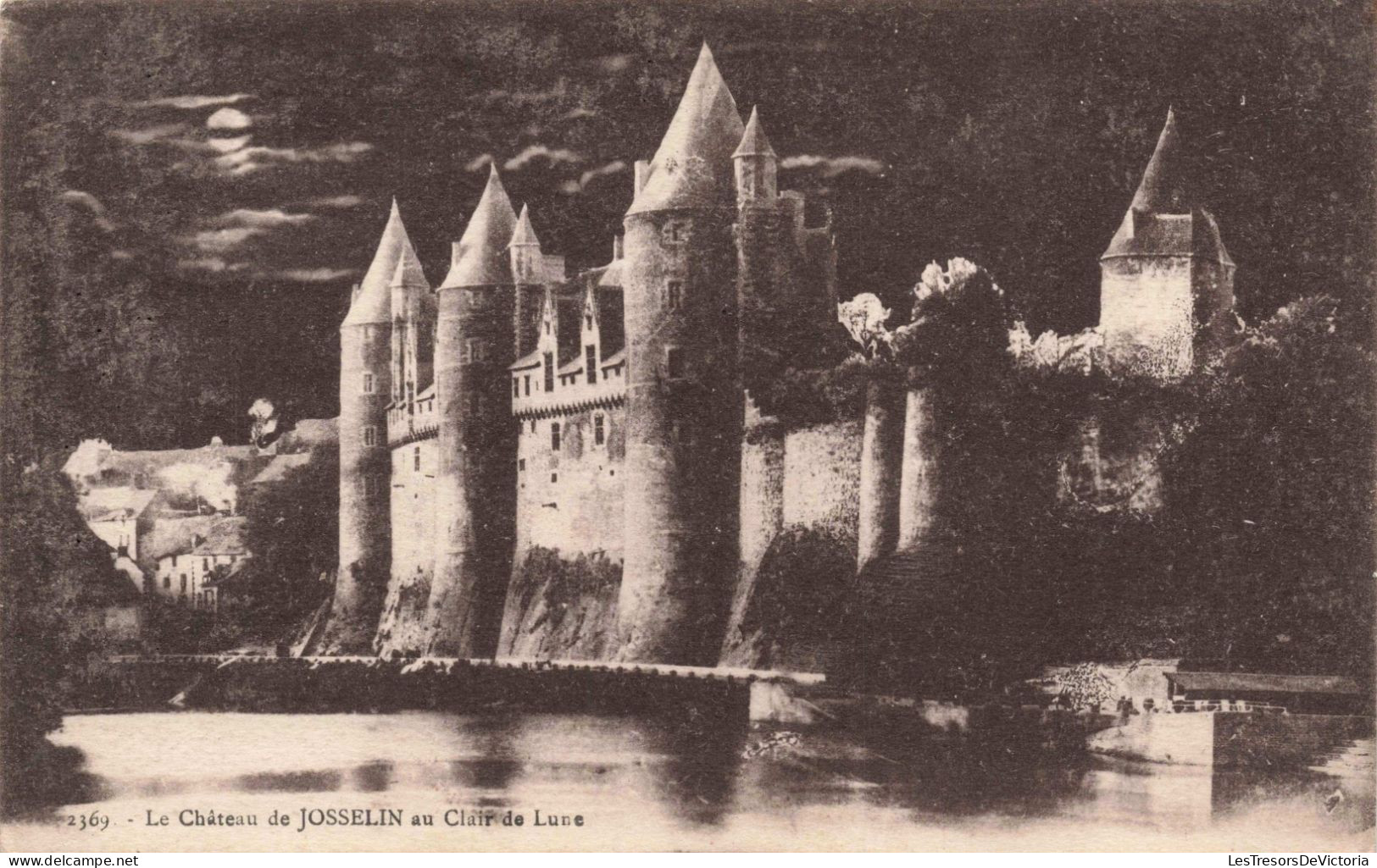 FRANCE - Josselin - Chateau De Josselin Au Clair De Lune - Carte Postale Ancienne - Josselin