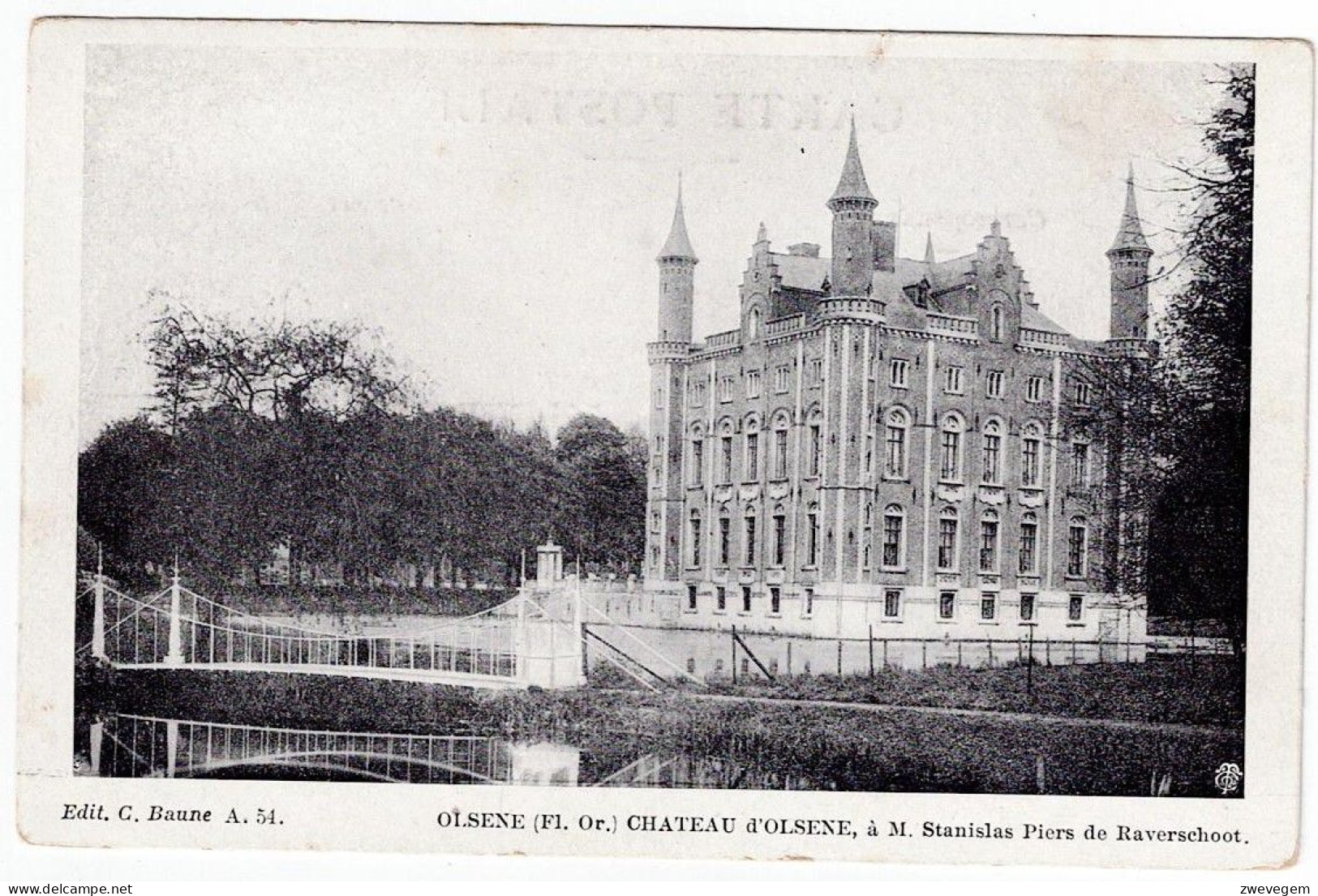 OLSENE . (Fl.or.) Chateau D'Olsene, à M.Stanislas Piers De Raverschoot. - Zulte