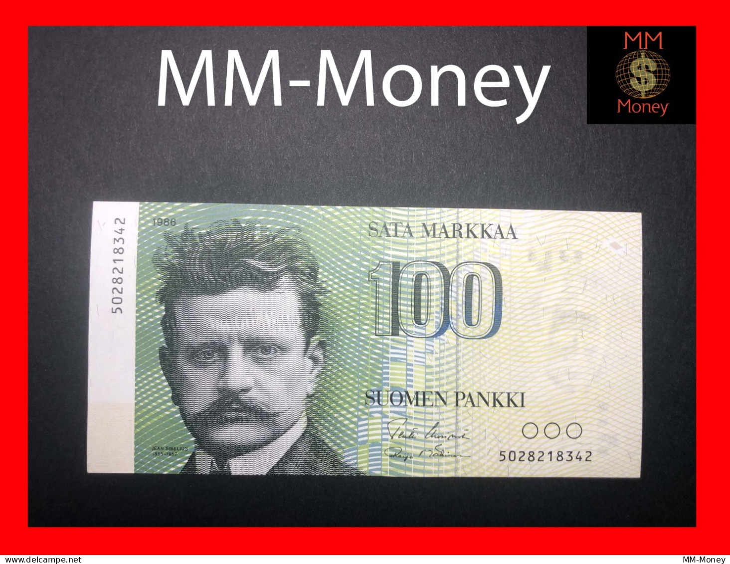 Finland 100 Markkaa 1986 P. 115   *without  Litt"  *sig. Uusivirta - Makinen*    AU - Finlande