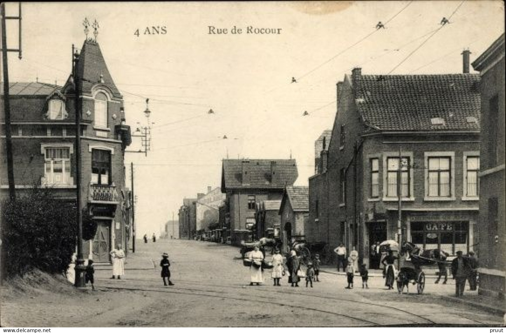 Ans  Rue De Rocour, Café Edition Rare Feldpost - Ans