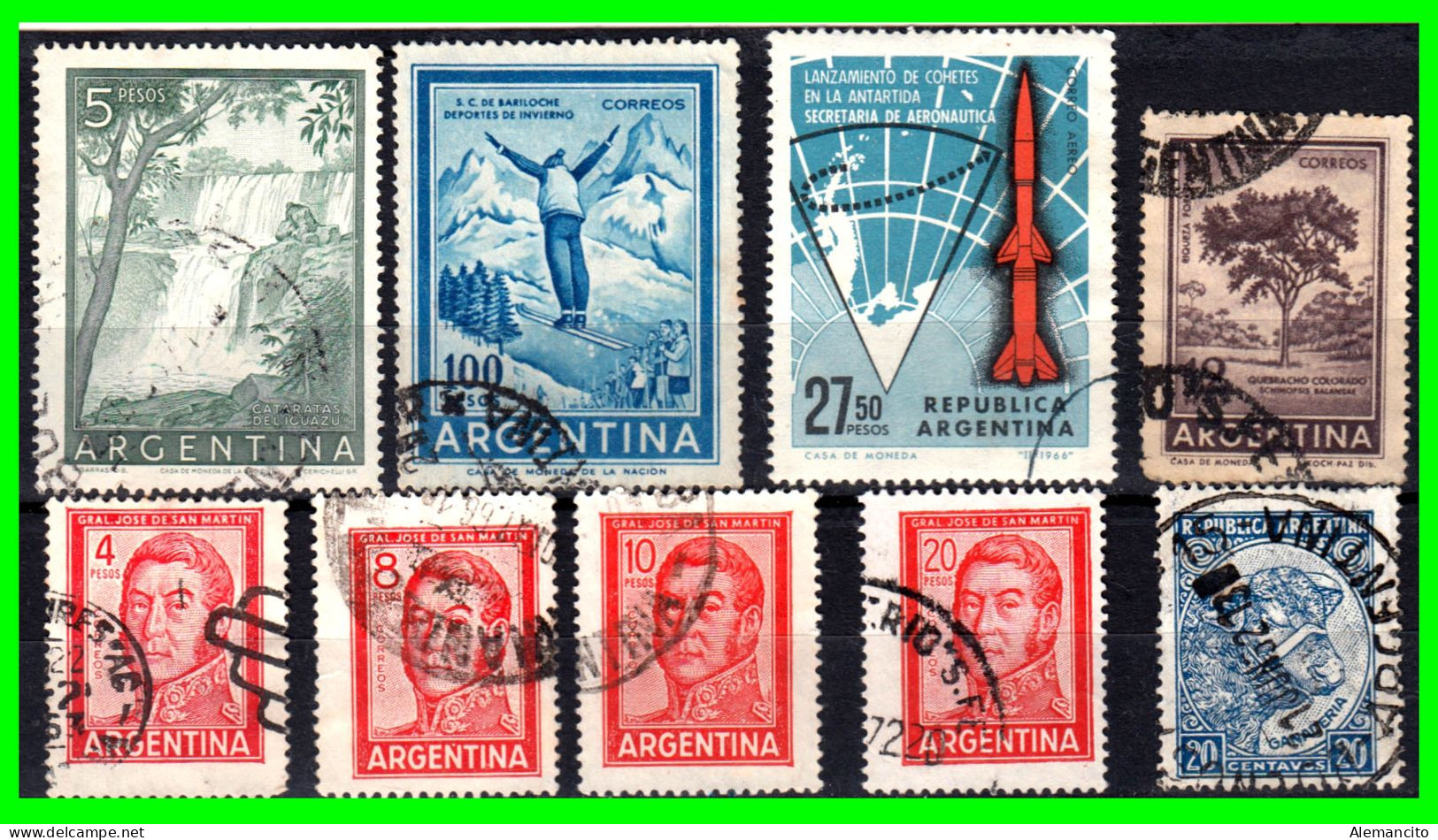 ARGENTINA  ( AMERICA DEL SUR ) LOTE DE SELLOS  DIFERENTES AÑOS Y VALORES - Dienstmarken