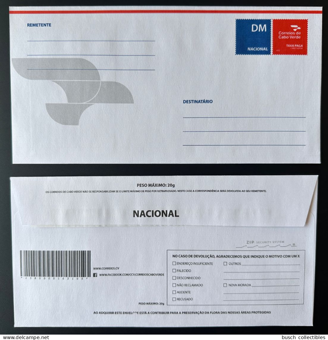 Cape Kap Cabo Verde Stationery Entier Postal Ganzsache Taxa Paga Serviço Nacional Pre-paid 20g - Kaapverdische Eilanden