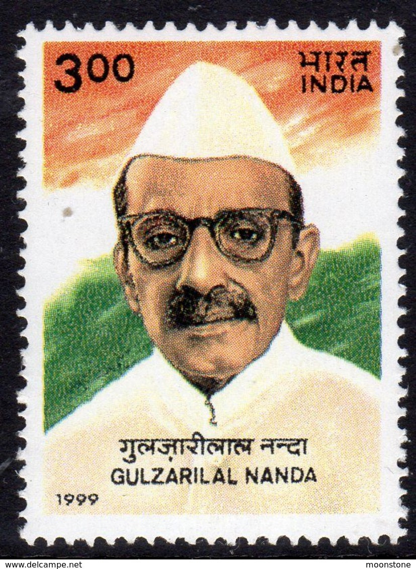 India 1999 Gulzarital Nanda Birth Centenary, MNH, SG 1851 (D) - Nuovi