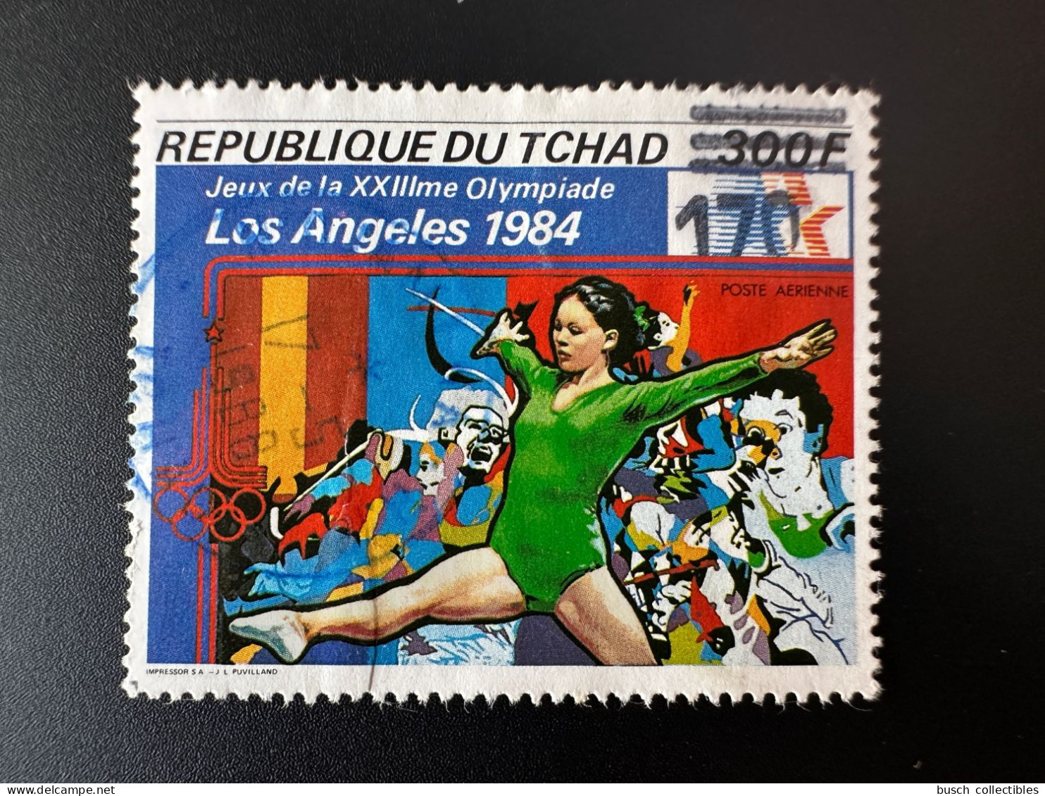Tchad Chad Tschad 1987 / 1988 Mi. 1149 Oblitéré Used Surchargé Overprint Olympic Games Jeux Olympiques Los Angeles 1984 - Tschad (1960-...)