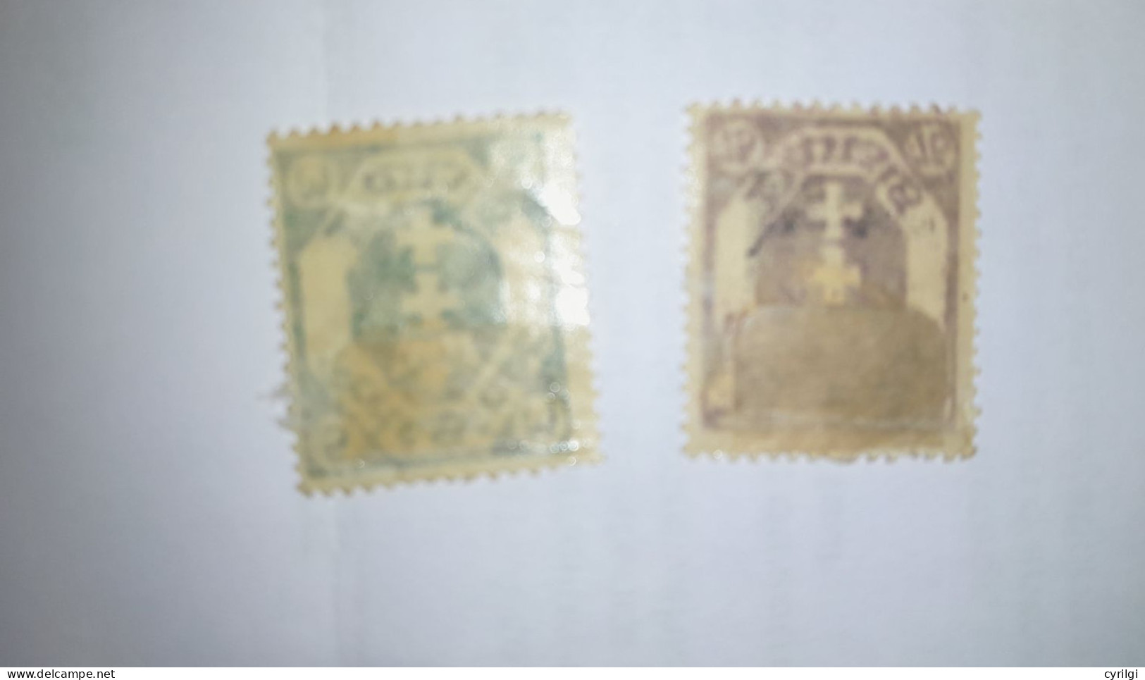 lot 20 timbres - dantzig - service- taxe - ob- nsc- charnière